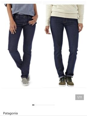 Patagonia Straight Fit Jeans Womens Original Standard Dark Indigo Blue Denim NWT